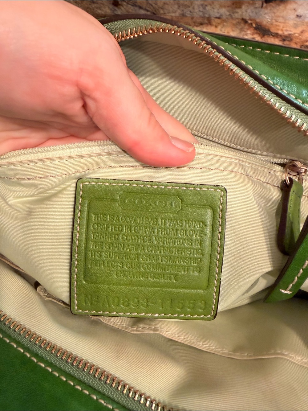 Coach Madeline Green Leather Turn-Lock Satchel - Picture 7 of 7